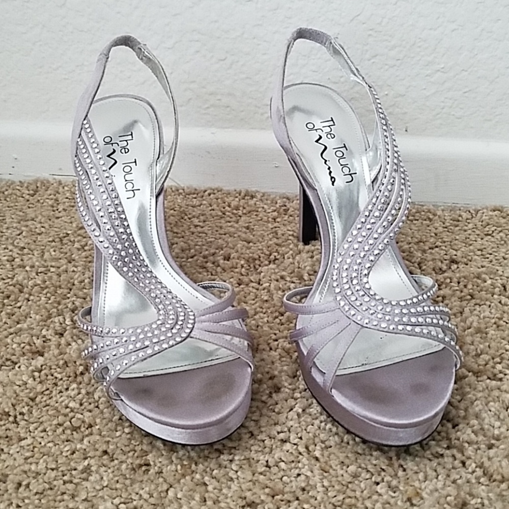 The Touch of Nina silver sandal heel